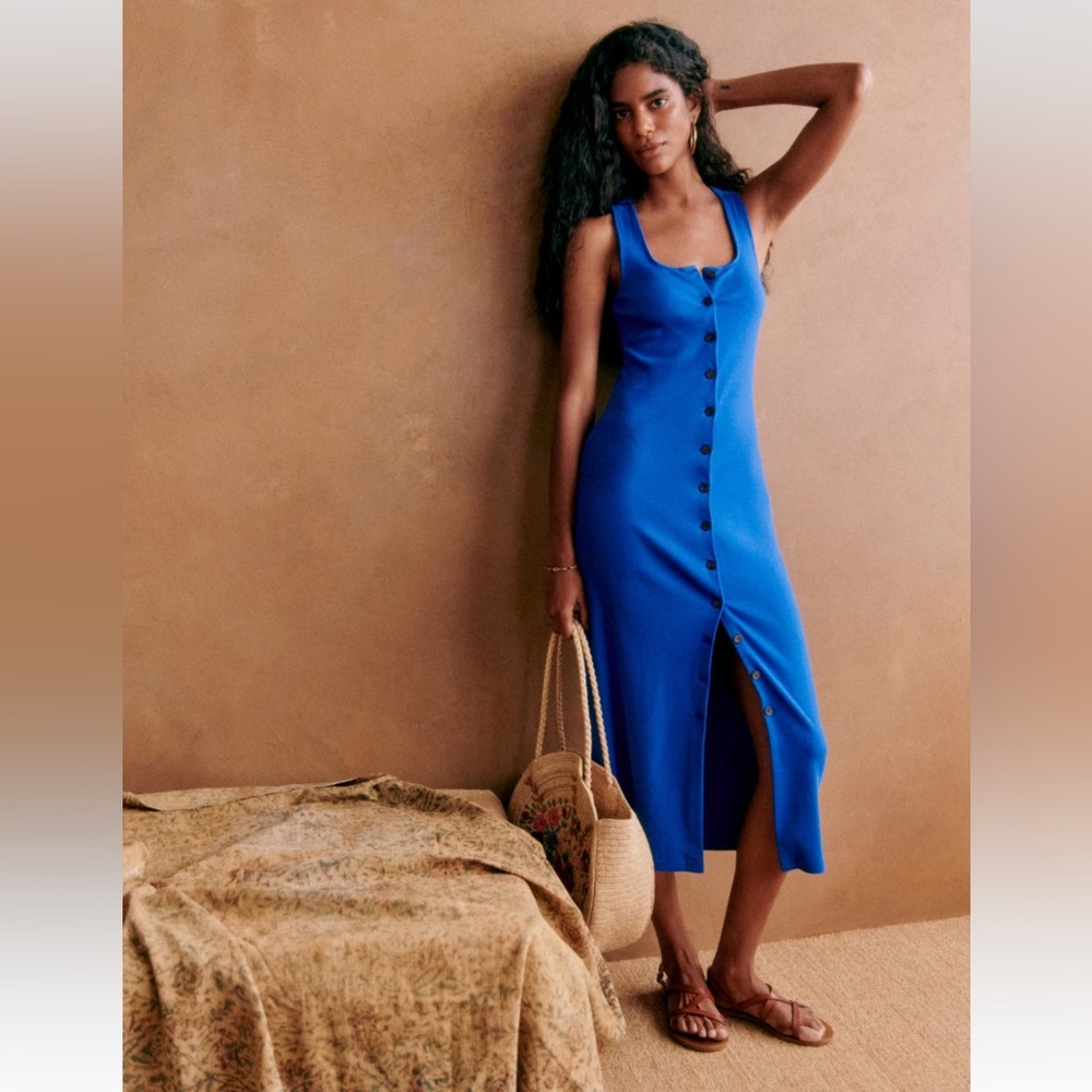Sézane Fabiola Dress Luminous Blue XS